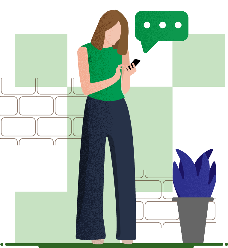 Mulher com celular - Ilustração Vetorial